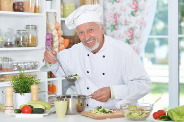 chef preparing dinner