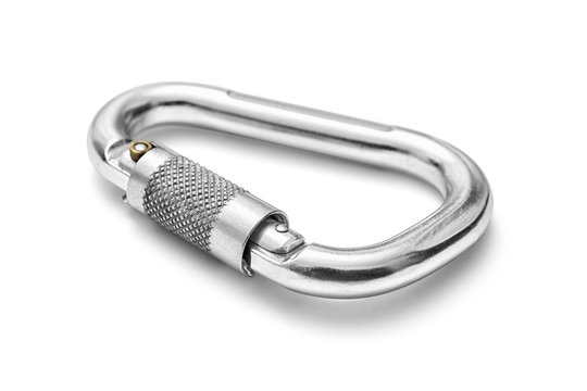 Climbing equipment - Carabiner on white background, including clipping path