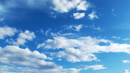 Blue sky and white clouds.The natural background.