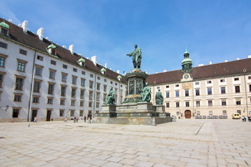 Kaiser Franz I monument in the courtyard of Hofburg Palace, Vienna, Austria
