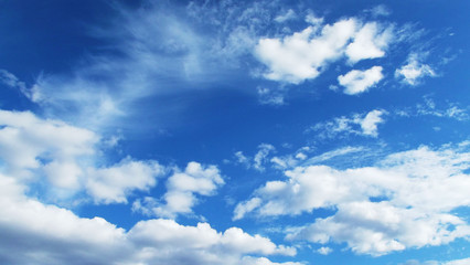 Naklejka na ściany i meble Blue sky and white clouds.The natural background.
