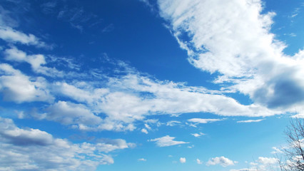 Blue sky and white clouds.The natural background.