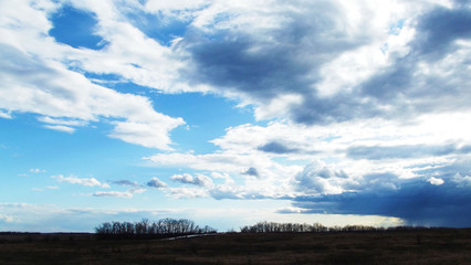 Blue sky and white clouds.The natural background.