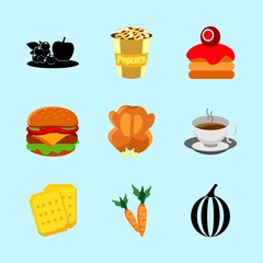 icons about Food with cookie, salt, sweet, fried chiken and baked