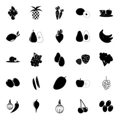 Fruit and Vegetables icons set