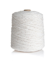Roll of jute twine isolated on white