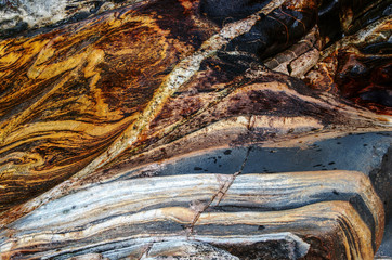 Veins of the Earth; patterned strata in the Versasca river ned, Ticino