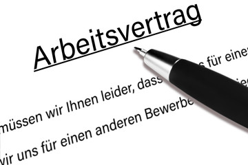 Arbeitsvertrag, Absage