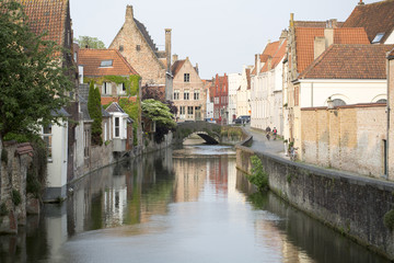 Fototapeta na wymiar Bruges Old Town and Water Canal , Belgium