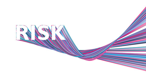 RISK extruded text banner