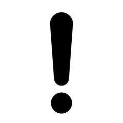 Vector black exclamation mark on white background