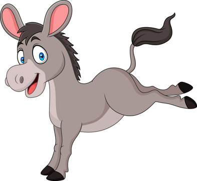 Cartoon happy donkey