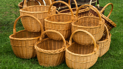 Wicker baskets made of handmade rods