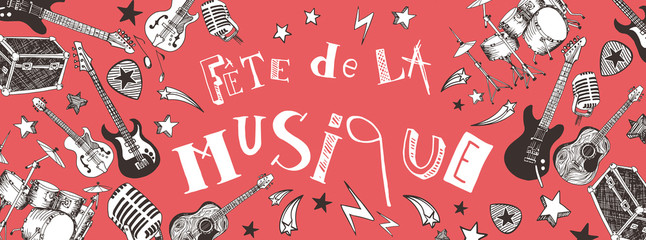 Fototapeta premium French Music festival banner