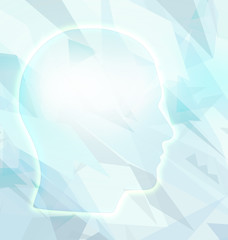 blue silhouette of human head