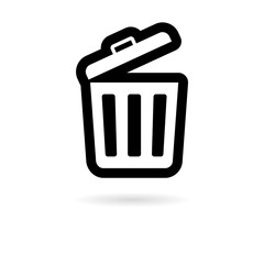 Trash bin or trash can symbol icon