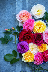 Delicate roses and lavender