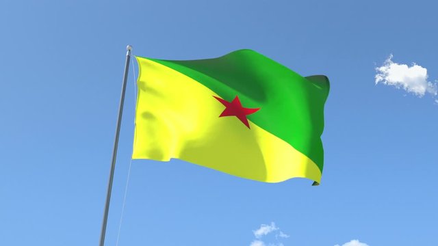 Flag of French Guiana Waving
