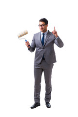 Fototapeta premium Businessman painter isolated on white background