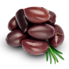 black olives isolated on white background