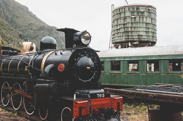 Abandoned locomotive steam train
