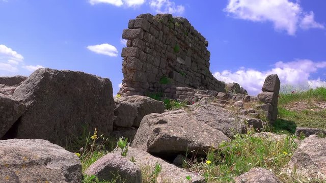 Pergamon, ruins of ancient city, Turkey, Bergama, 4K video 