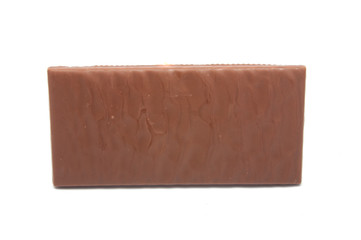 Milk chocolate with mint filling isolated on the white