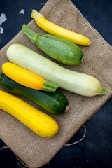 freshly cut squash and zucchini