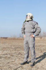 combat pilot preparing for taking flight