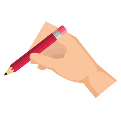 hand writing with pencil in paper vector illustration design