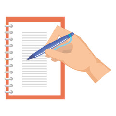 hand writing in notebook school vector illustration design