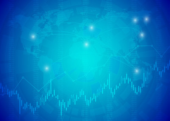 Financial graph with a linear diagram, a histogram in the stock market. Abstract vector background .