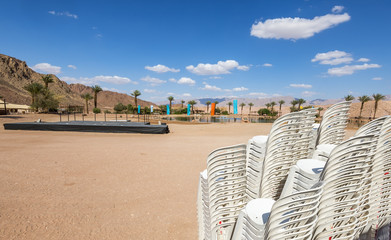Artificial freshwater lake is the heart of recreation and resting area in geological Timna Park, it is located 25 km north of Eilat, Israel