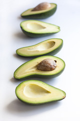 Avacado on white background