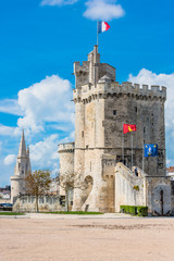 Fototapeta na wymiar Harbour tower of fortress of La Rochelle