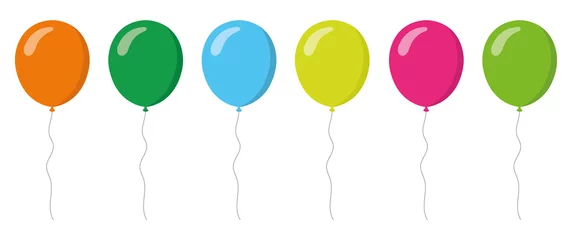 Fotobehang colorful balloons collection. Flat style. Vector illustation © warmworld