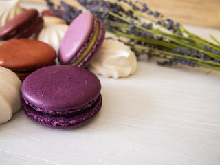 bright and delicate cakes and macaroons