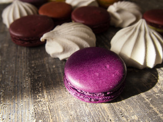 bright and delicate cakes and macaroons