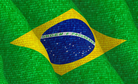 Illustration of a flying Brazilian flag