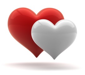 hearts concept 3d illustration