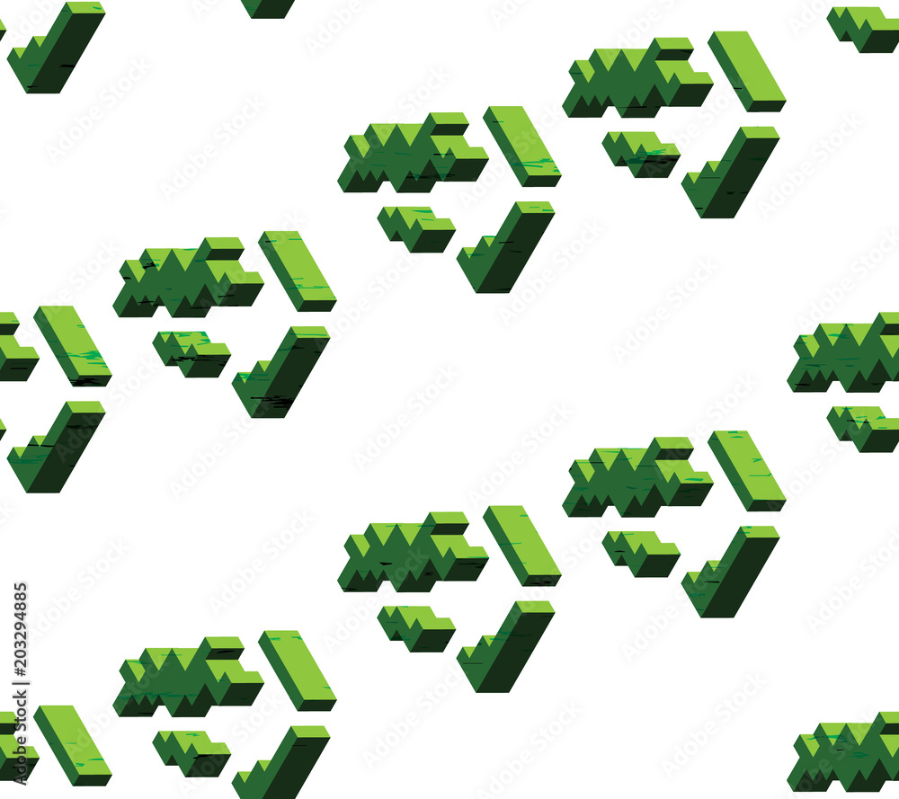 Poster abstract seamless pattern with three-dimensional geometric shapes.