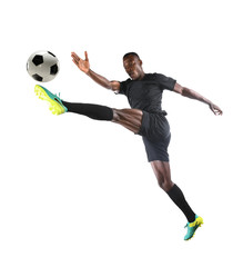 Soccer Player Kicking Ball