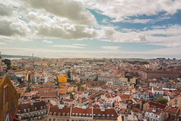 Fototapeta na wymiar Lisbon view from the Miradouro Nossa Senhora do Monte, Portugal