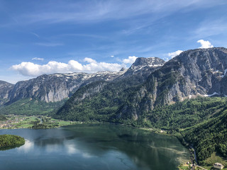 Scenic view of the famous Hallstatt lake