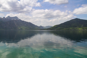 Scenic view of the famous Hallstatt lake