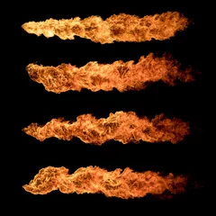 Selbstklebende Fototapete Flamme Feuerbälle Texturen Sammlung auf schwarzem Hintergrund