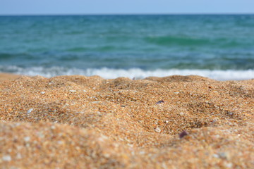 Fototapeta na wymiar Sandy beach of the Black Sea