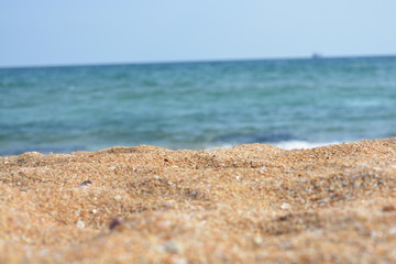 Fototapeta na wymiar Sandy beach of the Black Sea