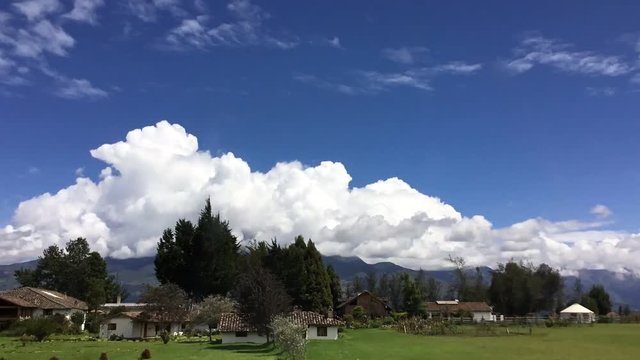 Weather time lapse of clouds over Cotacachi Volcano, Andes, Cotacachi, Ecuador