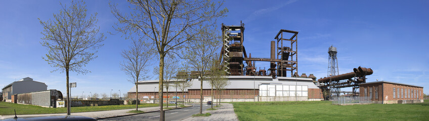Panoramic skyline of steel mill Phoenix West in dortmund